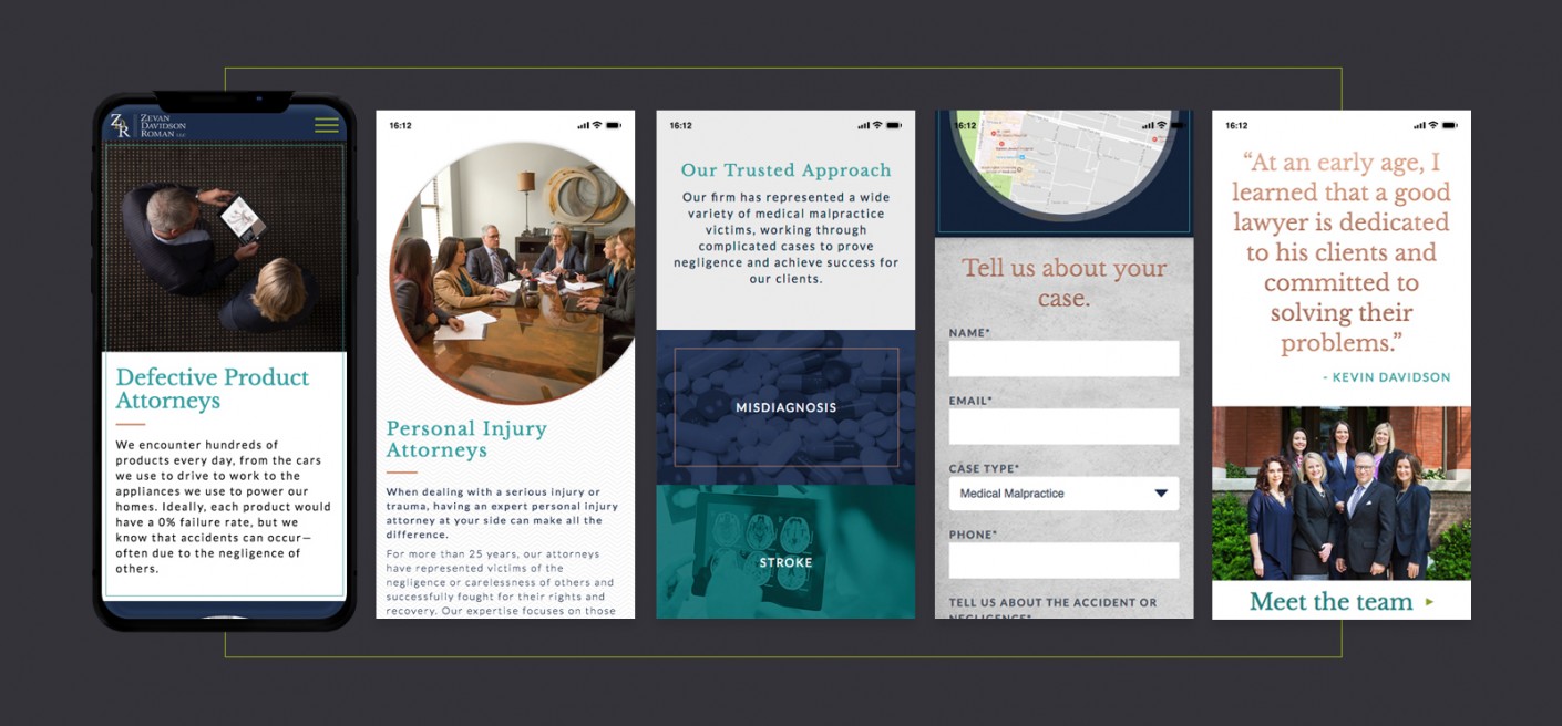 Mobile-first strategy was used for this law firm's website design and development.