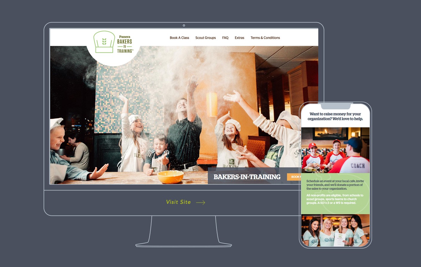 We designed a mobile-responsive landing page to promote Panera Bread Company's Bakers in Training events.