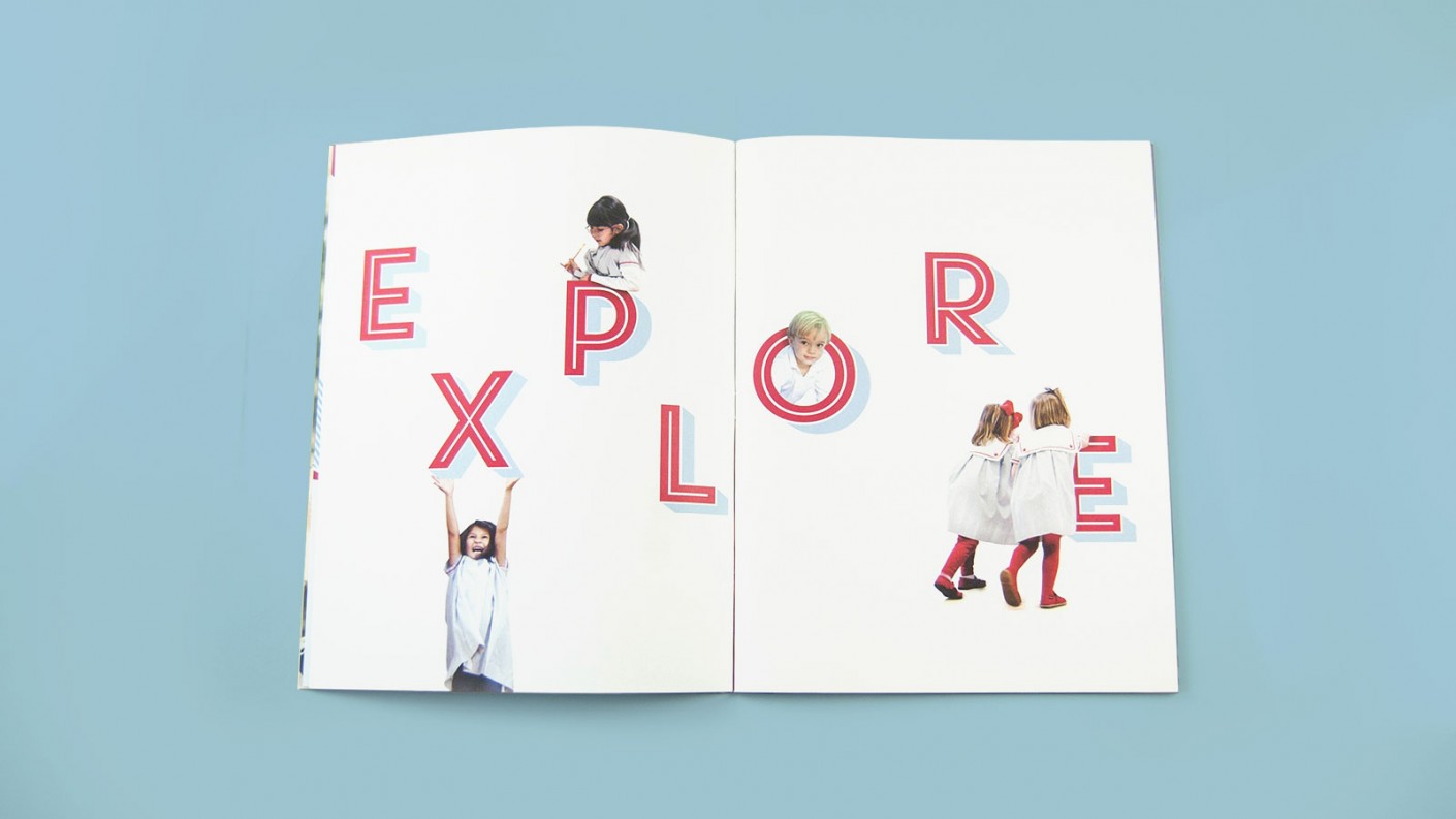 Graphic design in Visitation Academy's lower school focused on imagery emulating discovery and exploration.