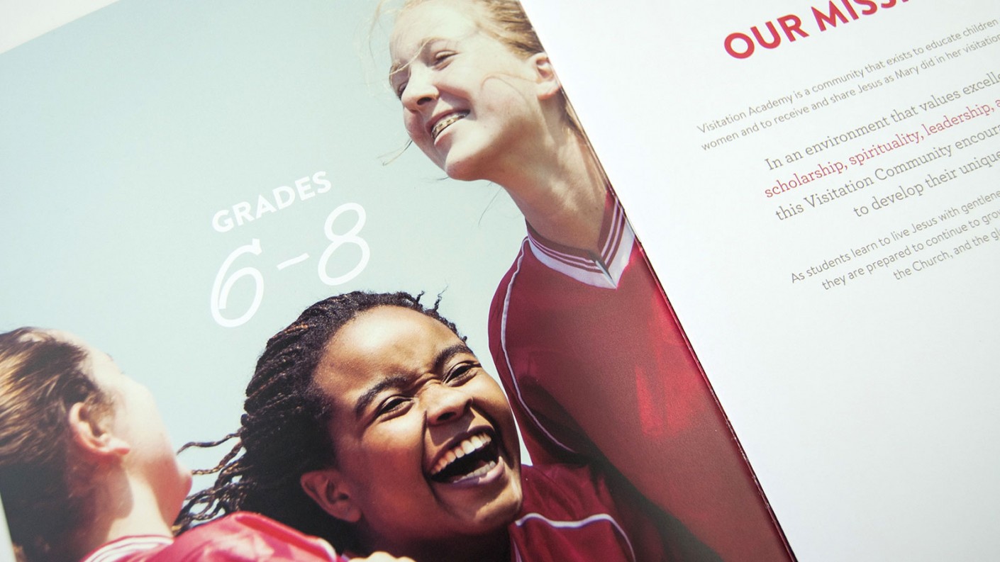 Visitation Academy's middle school viewbook's messaging was ambitious and inspiring.