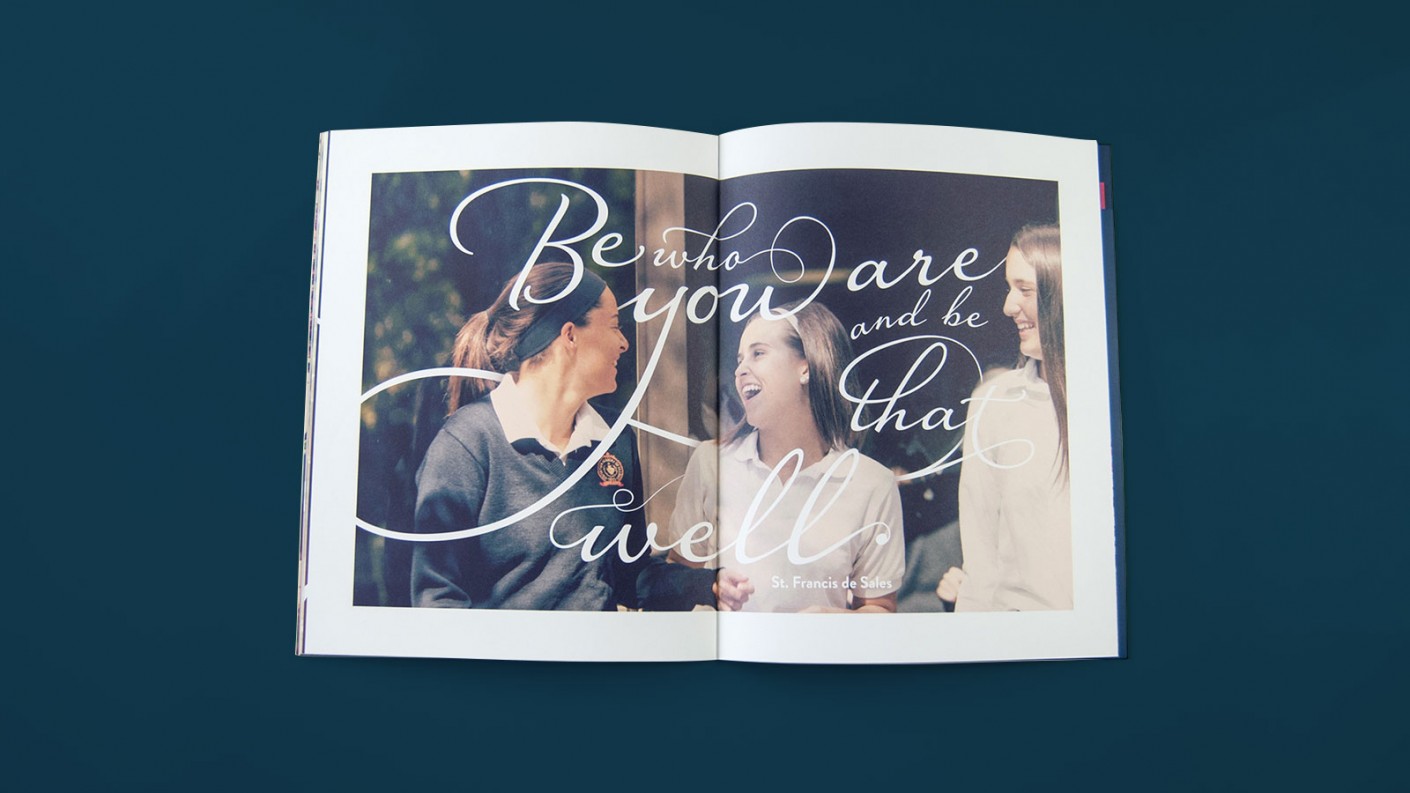 In the upper school viewbook design, we focus on inspiring imagery, encouraging young girls to be their true self.