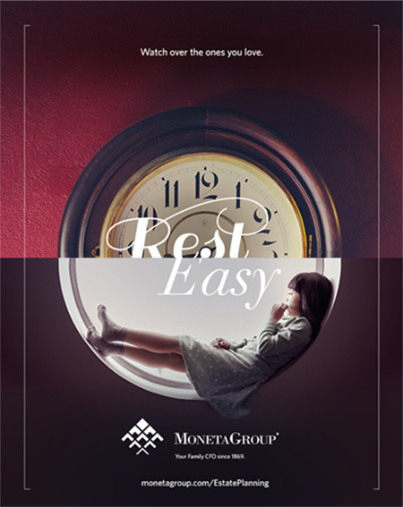 Moneta rest easy branding campaign print ad