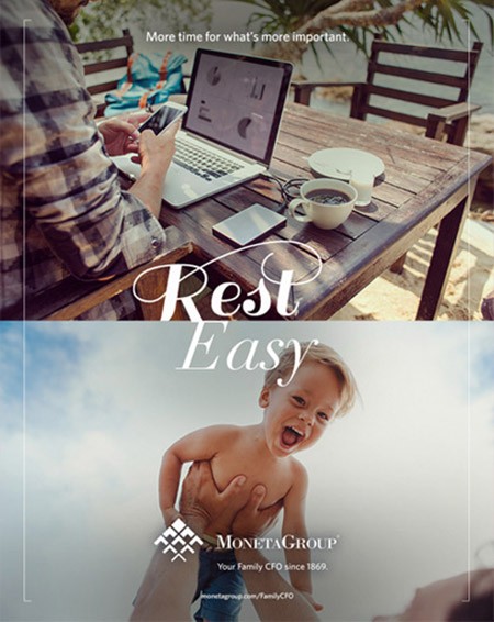 Moneta rest easy branding campaign print ad