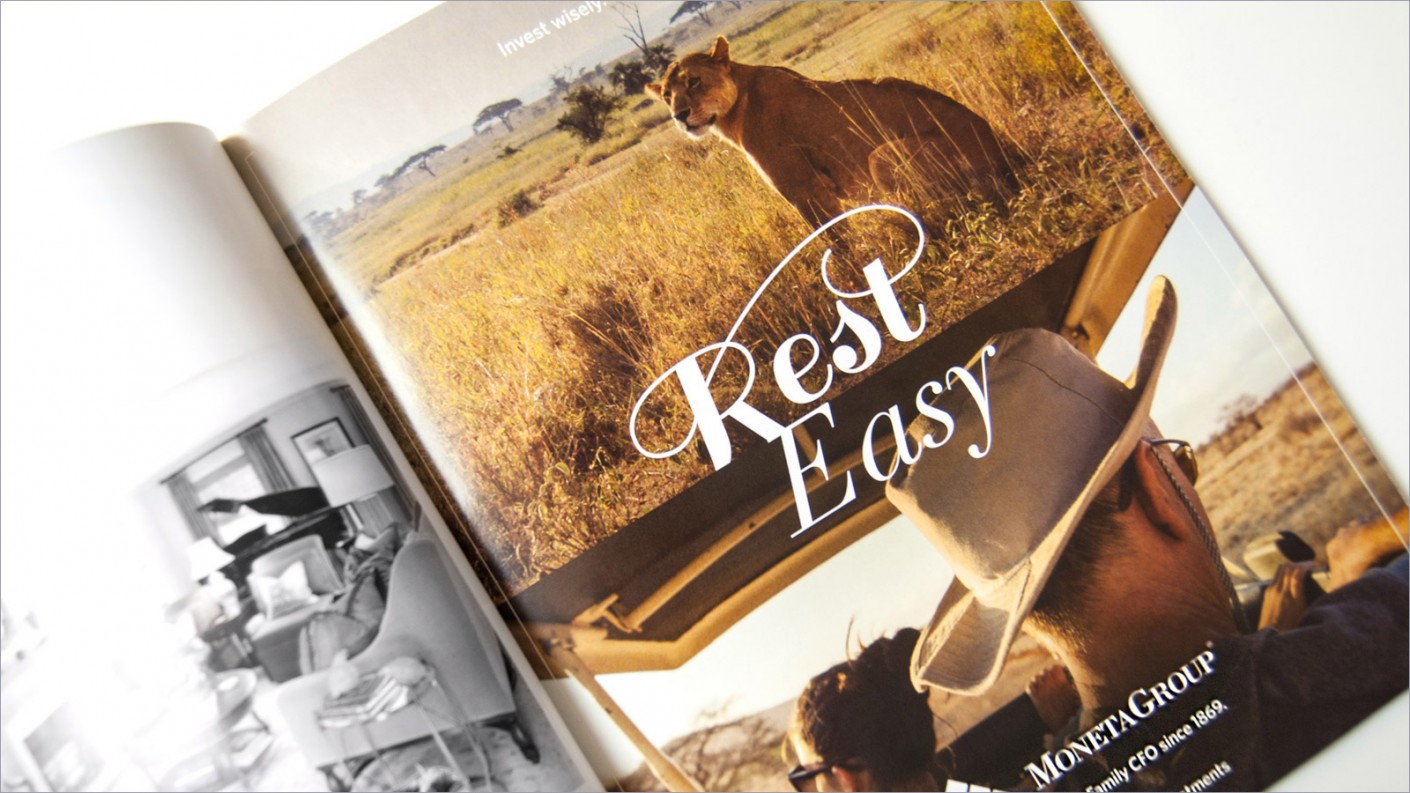 Moneta rest easy branding campaign print ad