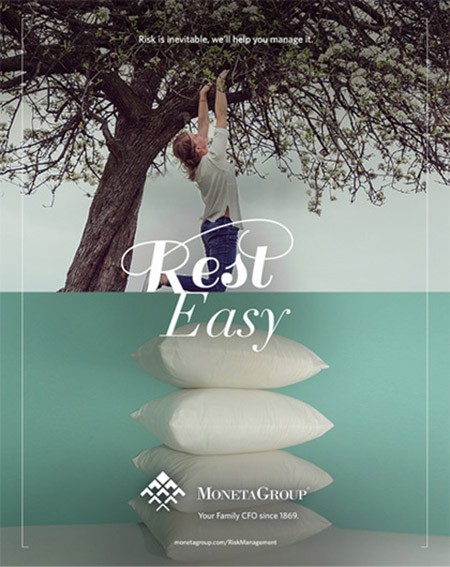 Moneta rest easy branding campaign print ad