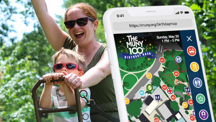 In 2018, the Muny celebrated it's 100th season, and Paradigm helped by creating an interactive web map for their website.