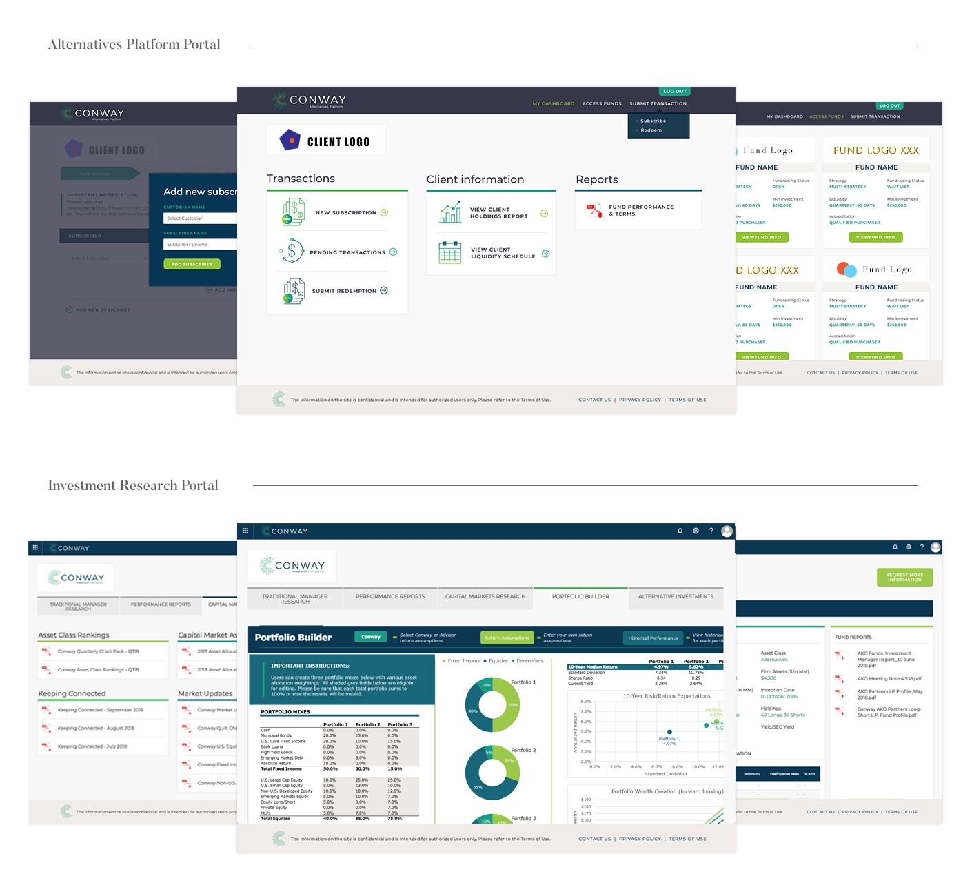 conway client portal design