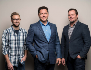 From left: Zachary Dodson, Copywriter; Michael Huber, Founder, Principal, and Creative Director of Paradigm; John Duffy, Principal and Technology Director of Paradigm.
