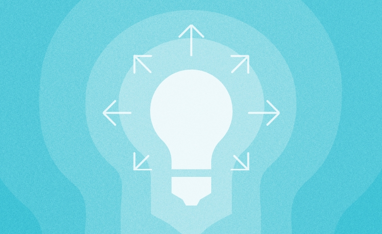 Ideas for positive business outcome through marketing initiatives emanating from a light bulb