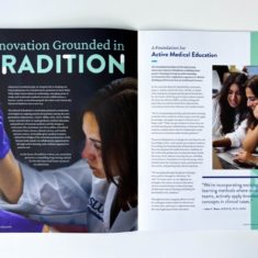 Saint Louis University School of Medicine magazine spread