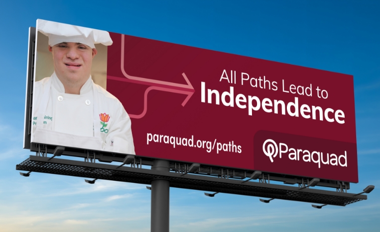 Paraquad billboard created by their nonprofit marketing agency