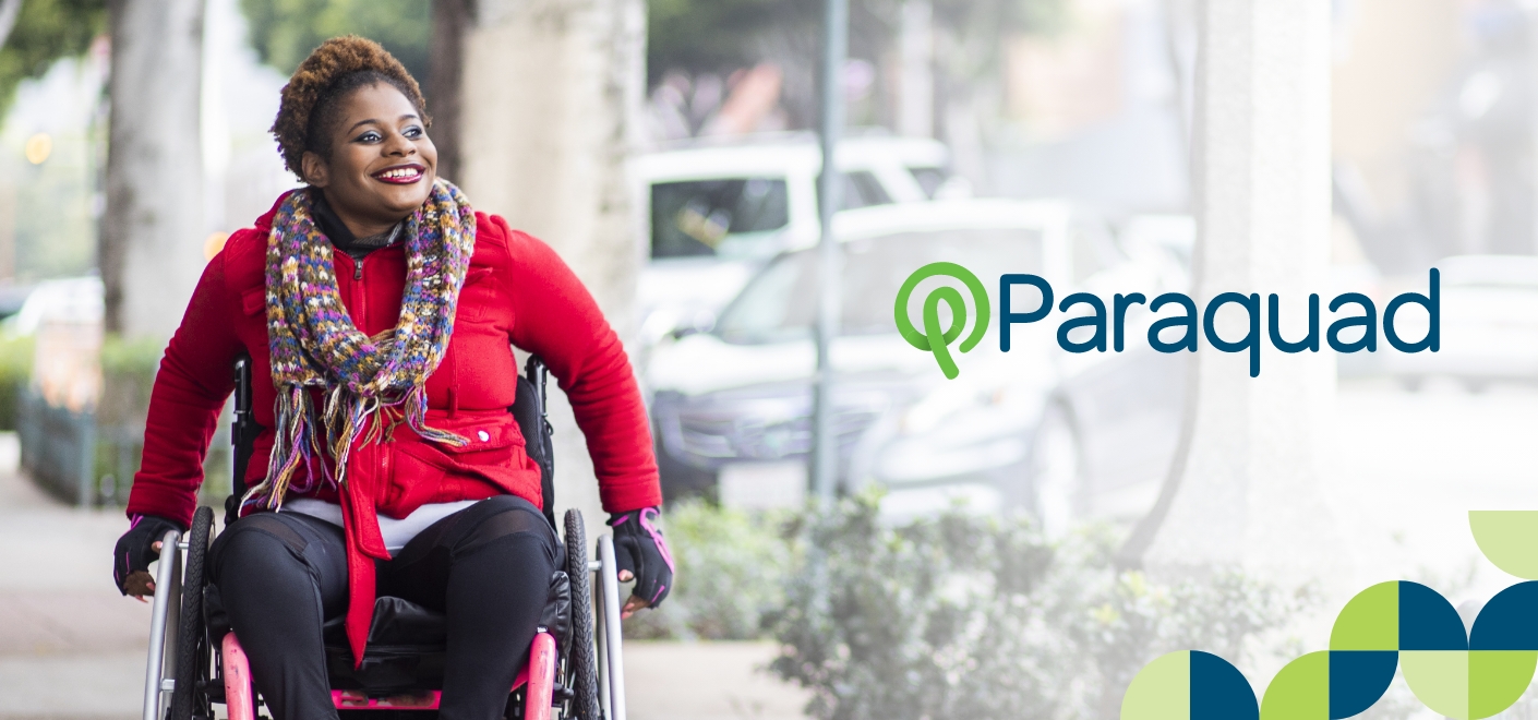 african-american-woman-in-wheelchair-with-paraquad logo