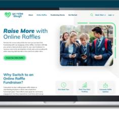 Go Raise Dough's website on a laptop screen.