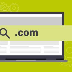 A graphic of a laptop computer with a search bar over it.