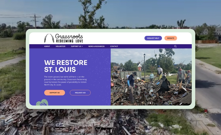 The homepage of Grassroots Redeeming Love's website.
